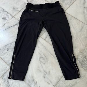 Athleta Brooklyn pant, lightweight fabric with zip ankle detail